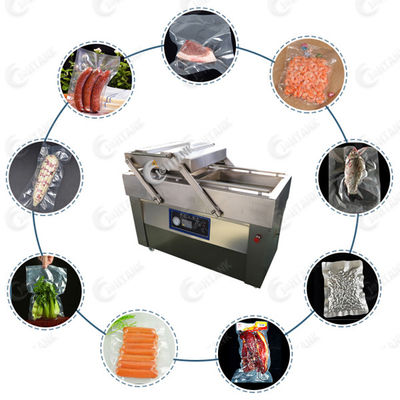 Makanan Daging Sosis Sayuran Beras Dual Chamber Vacuum Sealer Komersial
