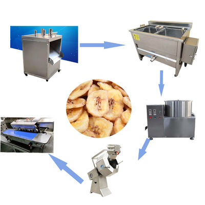 Pisang Pisang Keripik Keripik Kentang Membuat Garis Stainless Steel 100 KG/H