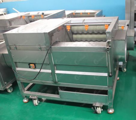500kg / jam Wortel Rolle Mesin Pengupas Mesin Cuci Gelembung Sayuran Dan Buah Mesin Pembersih Jalur Pengolahan Sayuran