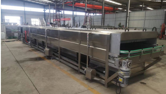 Jalur Pasteurisasi Terowongan Botol Kaca Kaleng Acar Minuman Sterilizer Jalur Sterilisasi Makanan Suhu Rendah