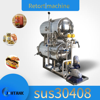Dual Layer Sterilizer Water Immersion Retort Autoclave Machine untuk Makanan Paket Vakum
