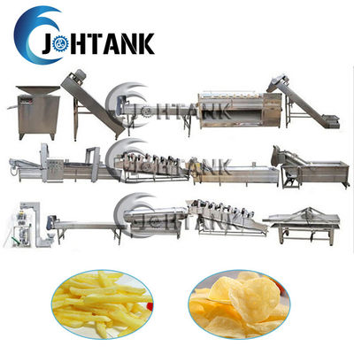 Lini Produksi Kentang Goreng Beku Mesin Pembuat Jari Kentang 1000kg / H otomatis Mesin Pembuat Kentang Goreng Beku