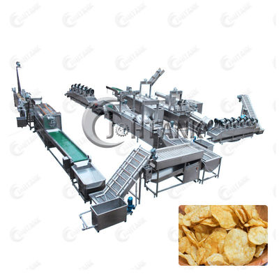 Lini Produksi Keripik Kentang Listrik 500kg / jam Untuk Keripik Pisang Kentang Goreng Beku