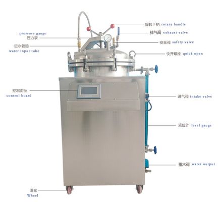 75L 100L 150L Steam Autoclave Sterilizer Tekanan Vertikal